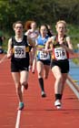 Close finish, 800 metres, Shildon Track and Field.